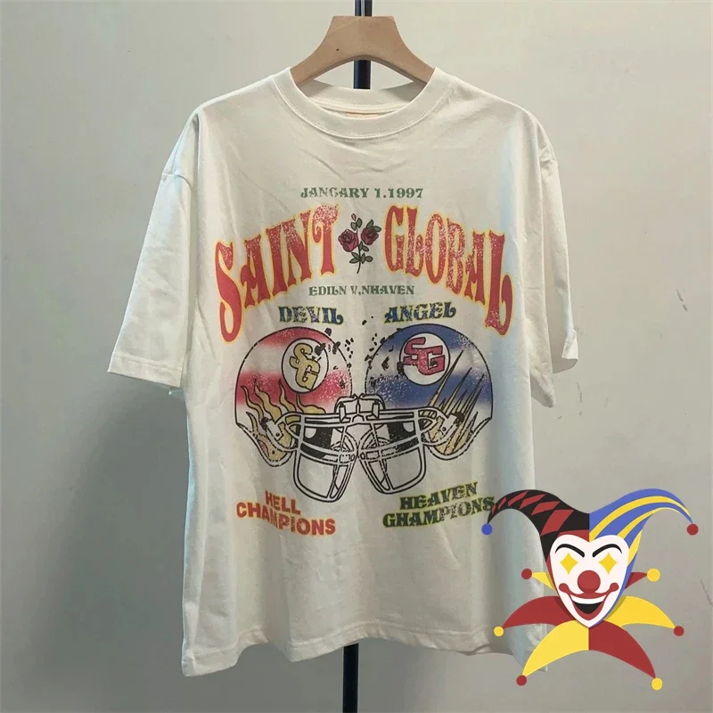 

Винтажная футболка с принтом SAINT Rose, мужские и женские футболки, топы, футболки