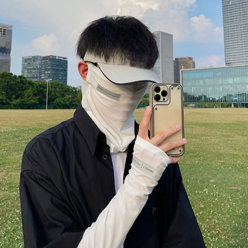 Men Women Arm Sleeve Ice Silk UV Protection Ear Bandana Scarf Uv Solar Arm Sleeves Men Cycling Mask Anti-Sunburn Cool Muff