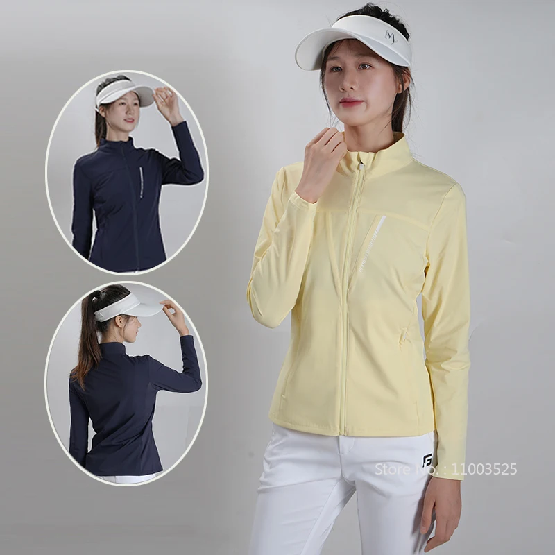 

Golfist Slim Golf Clothing Women's Autumn Windproof Golf Jacket Breathable Stand Collar Sports Golf Coat Long-sleeve Windbreaker