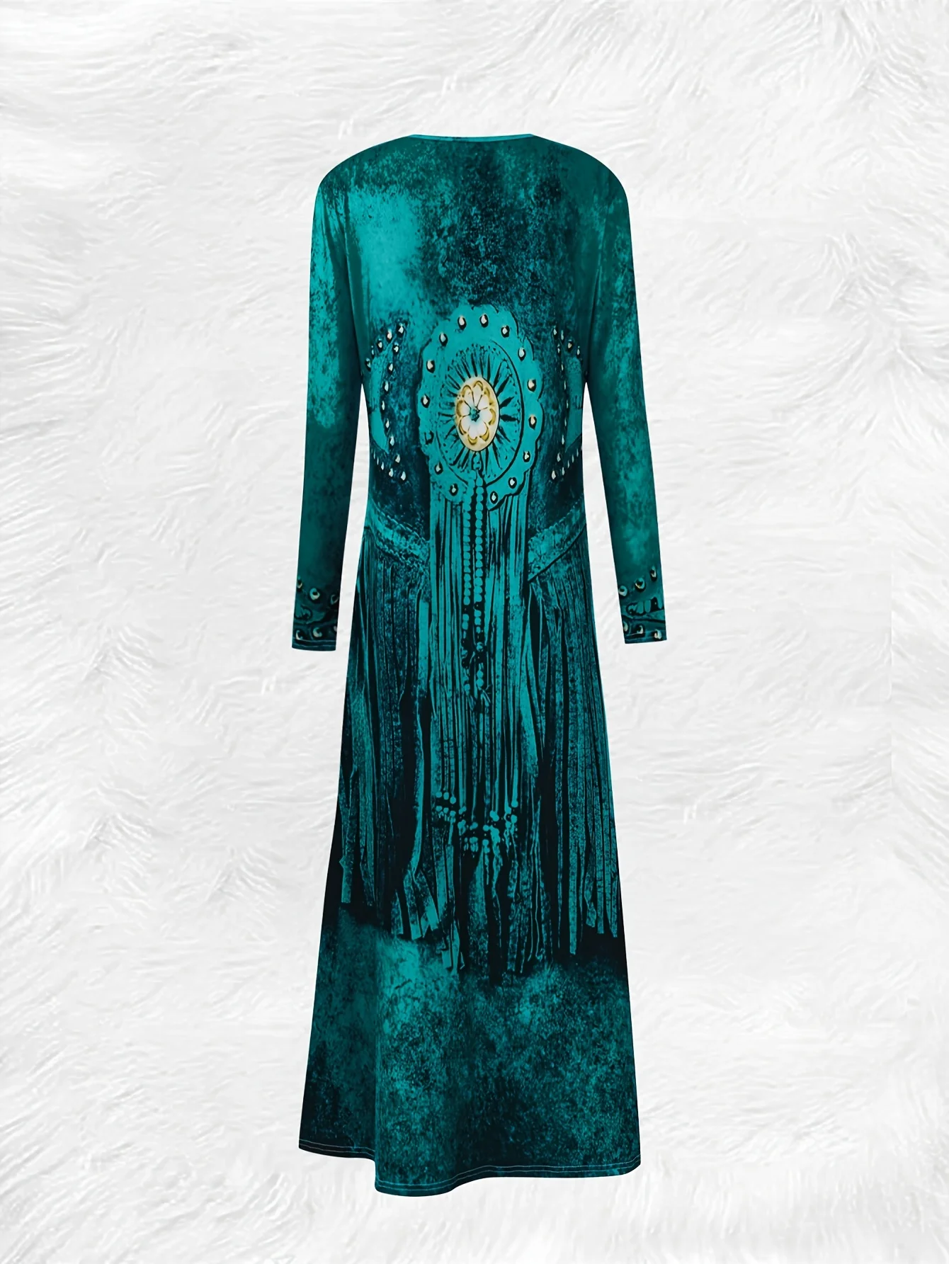 Printed Design Casual style blue patterned women's dress