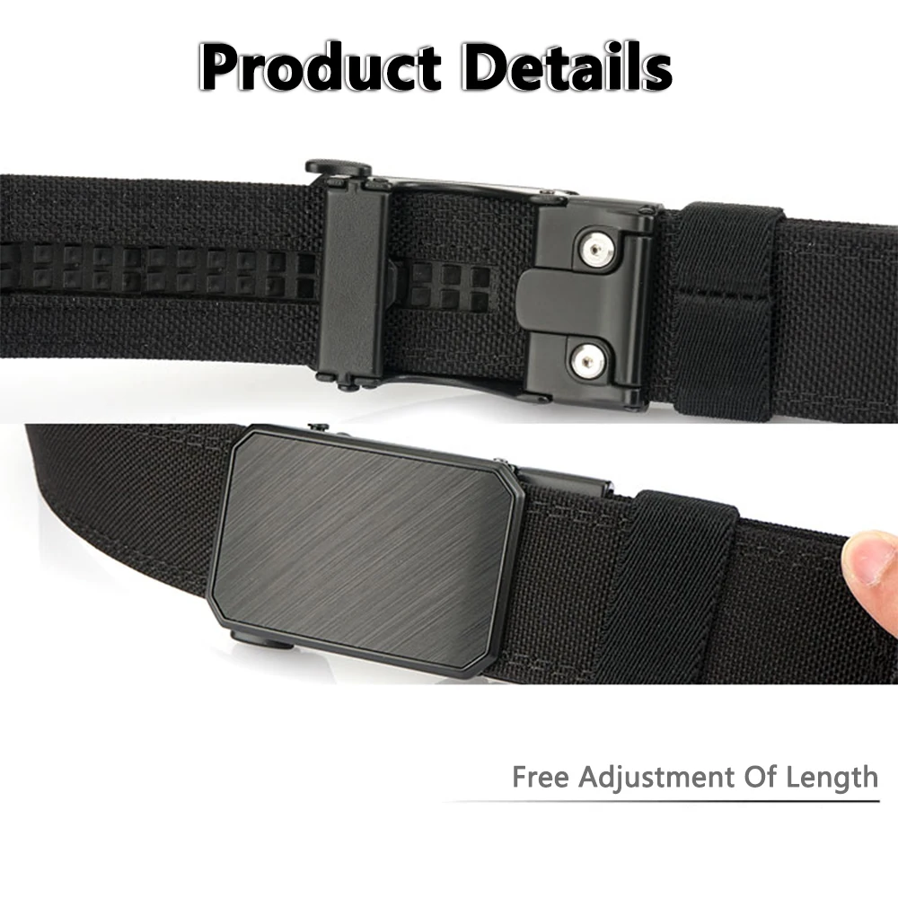 TUSHI New Hard Tactical Belt for Men 1100D Nylon Sturdy Metal Buckle Gun Belt Military Belt Outdoor Girdle IPSC Accessories Male