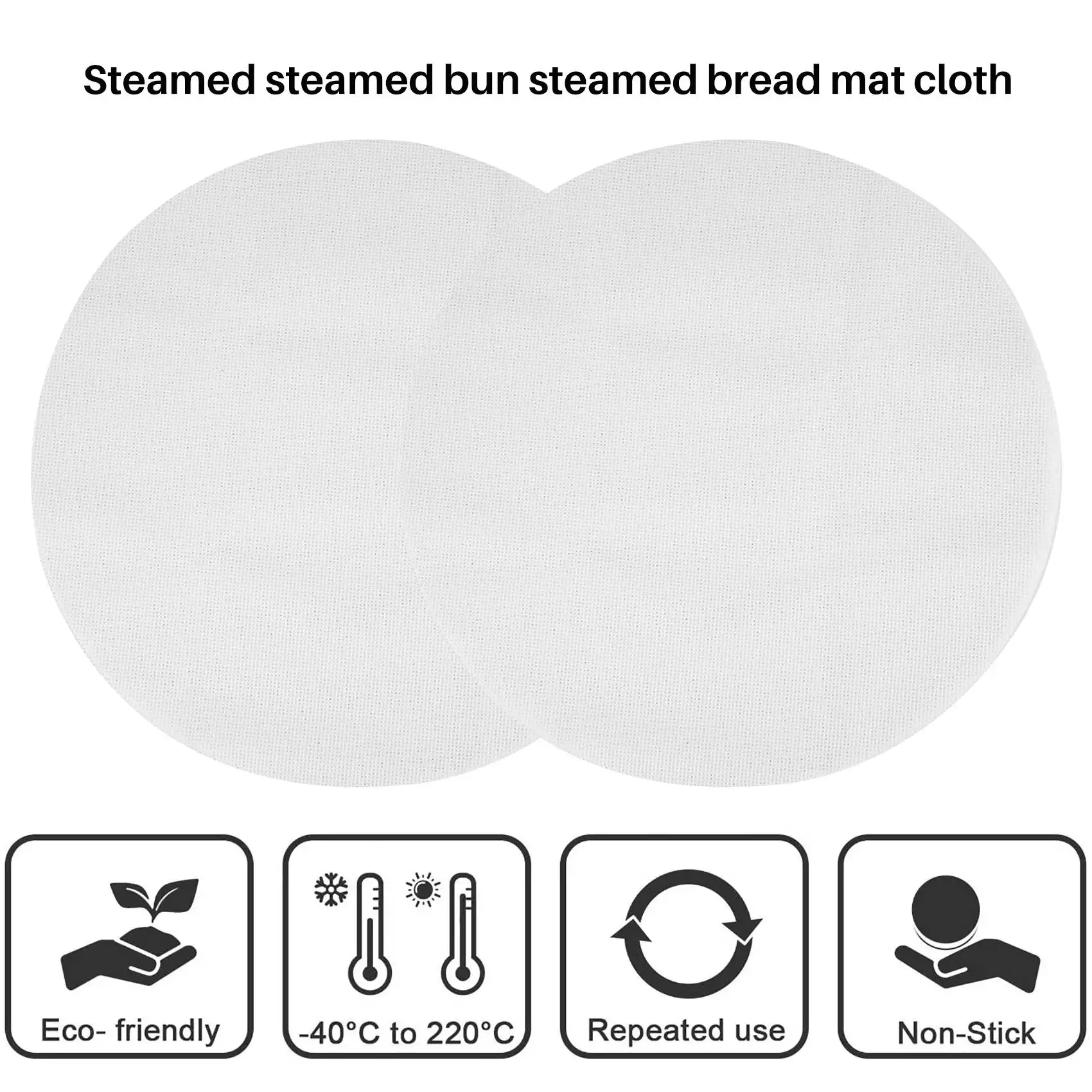 

B51C 5 Pcs Silicone Steamer Mesh Mats, Reusable Non-Stick Round Steamer Pad, Steamed Buns Baking Pastry Mat, 40cm in Diameter