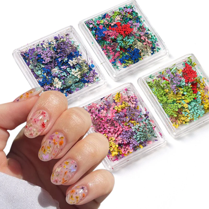 Nail Art DIY Dekorationen japanischen Stil Gel getrocknete Blume für Nägel Kunst Schmuck Charms Blume Schönheits salon Dekoration