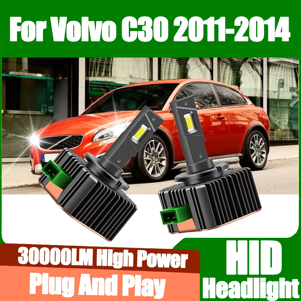 

2PCS Canbus No error Car LED Headlights Bulbs 30000LM Super Bright HID Xenon Lamps 12V 6000K For Volvo C30 2011 2012 2013 2014