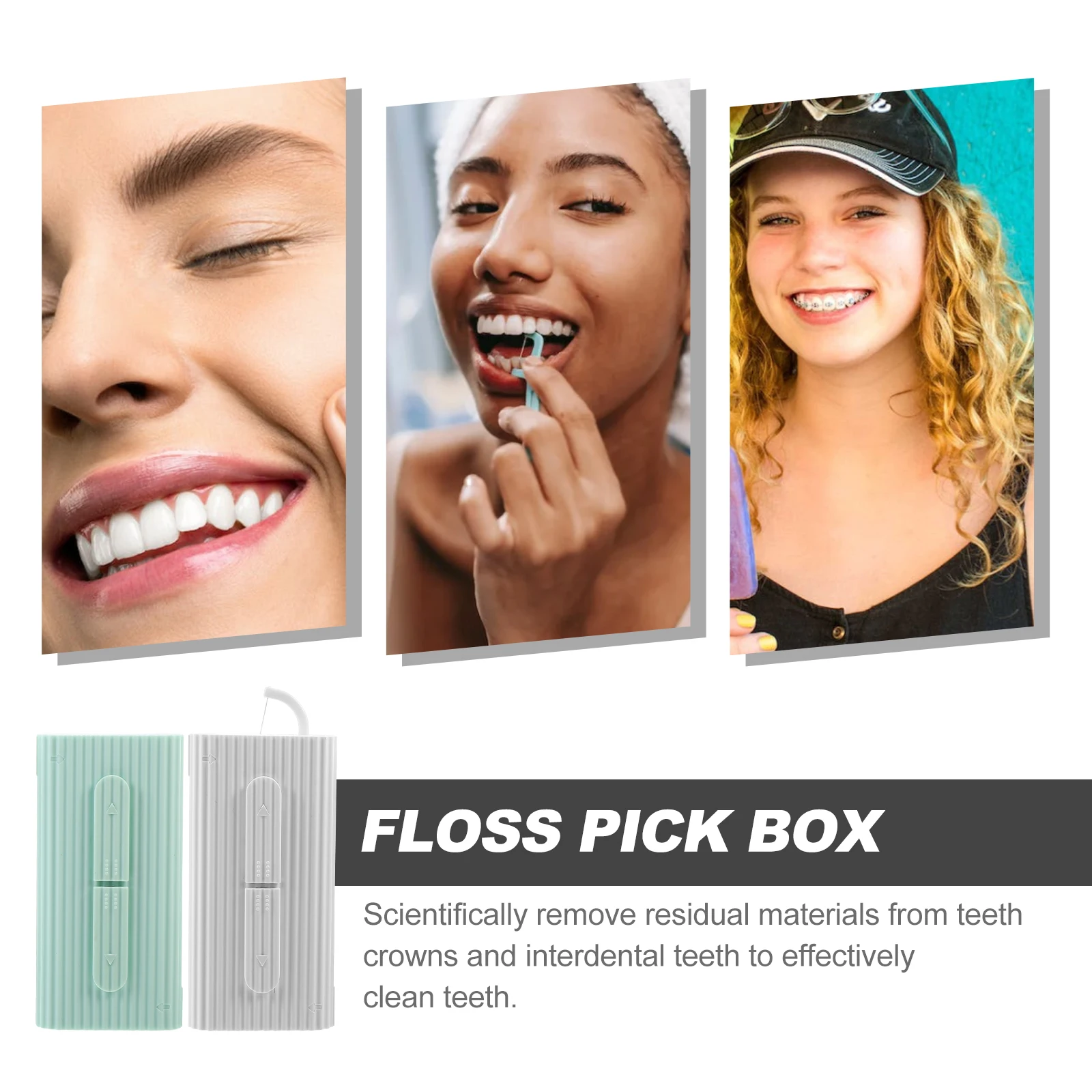 2 قطعة خيط تنظيف الأسنان يختار مقبض مريح مستقر إزالة حطام الطعام بين الأسنان المدمجة المتاح الخيط المنظم المحمولة