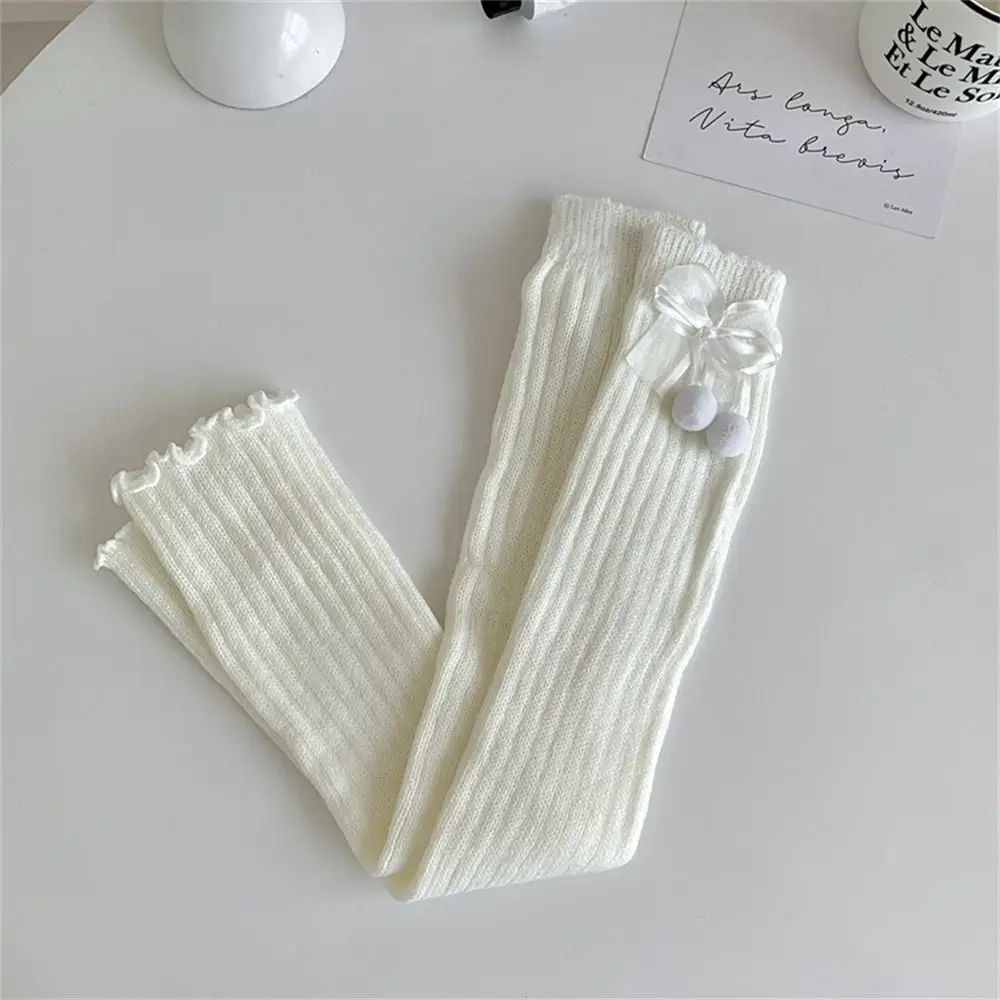 Kawaii Warm Leg Warmer/Arm Cover Bow Tie Lolita Long Stockings Ballet Style Feet Cover for Women Girls