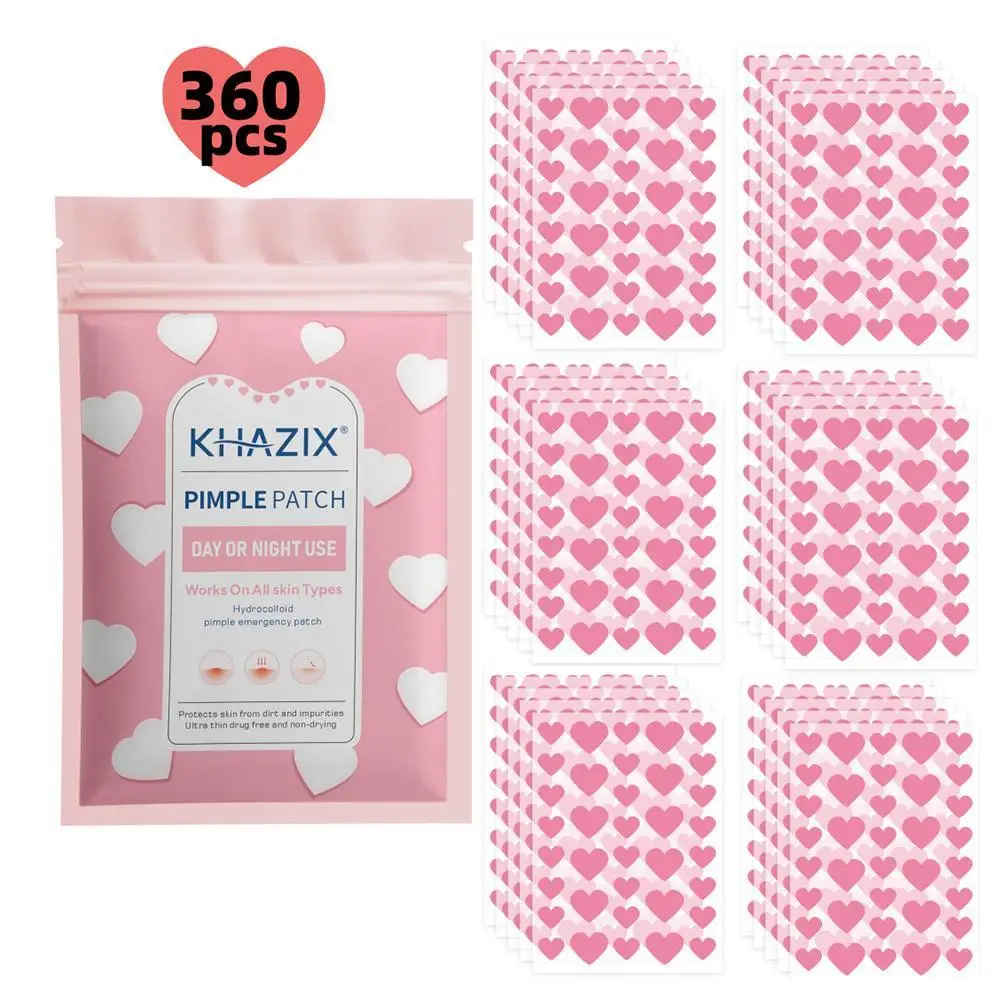 

New 360 pieces of pink heart-shaped acne patches, facial acne patches, concealer acne patches, and pimples patches, ultra-thin