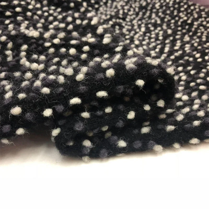 Wool Cashmere Fabric Jacquard Knitted European Brand Autumn Winter Thick Dress Coat Fabrics by the Meter Alibaba Express