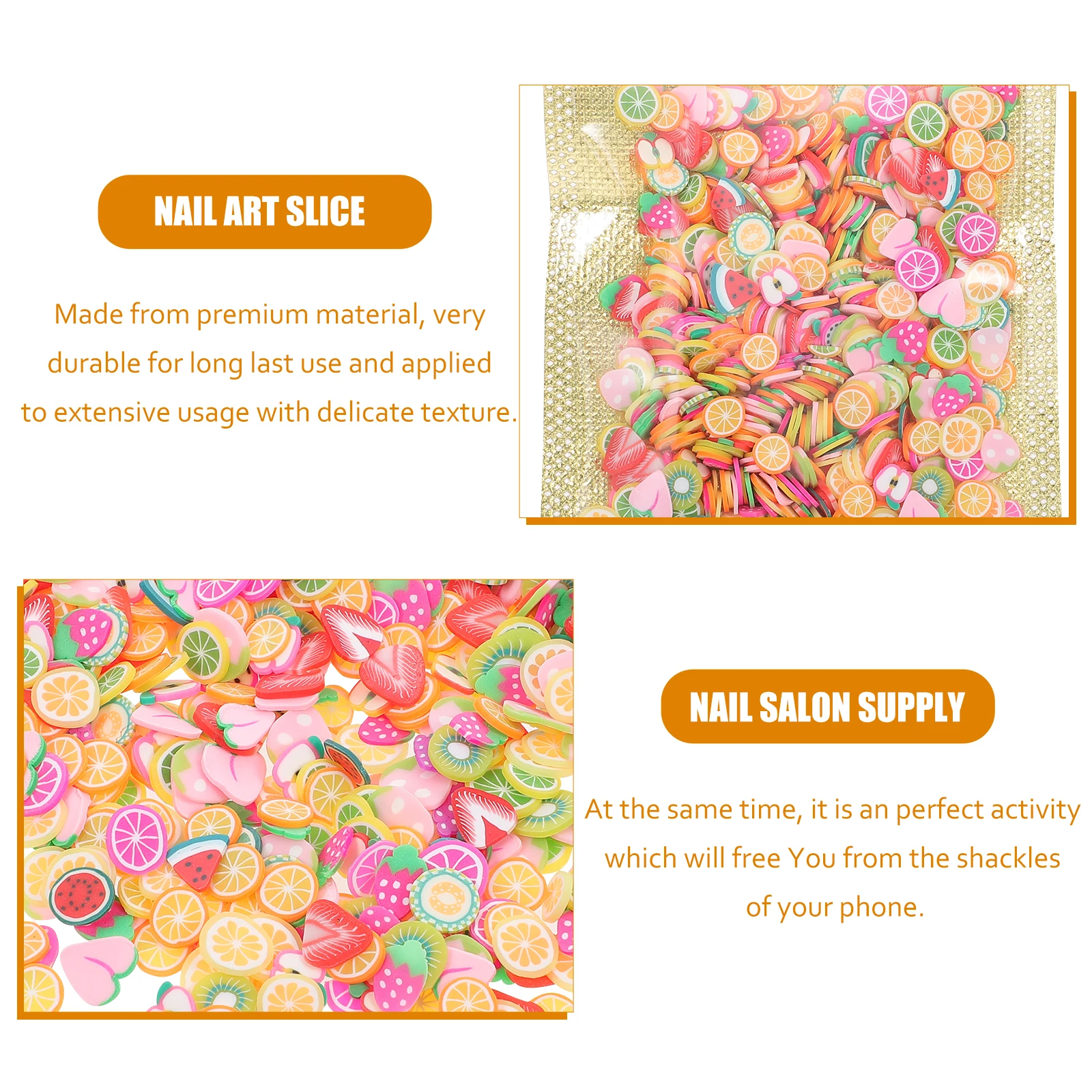 

4000 Pcs Fruit Particle Slice Nail Decals Manicure Ornament Clay Accessories Accessory Decor Charms Polymer