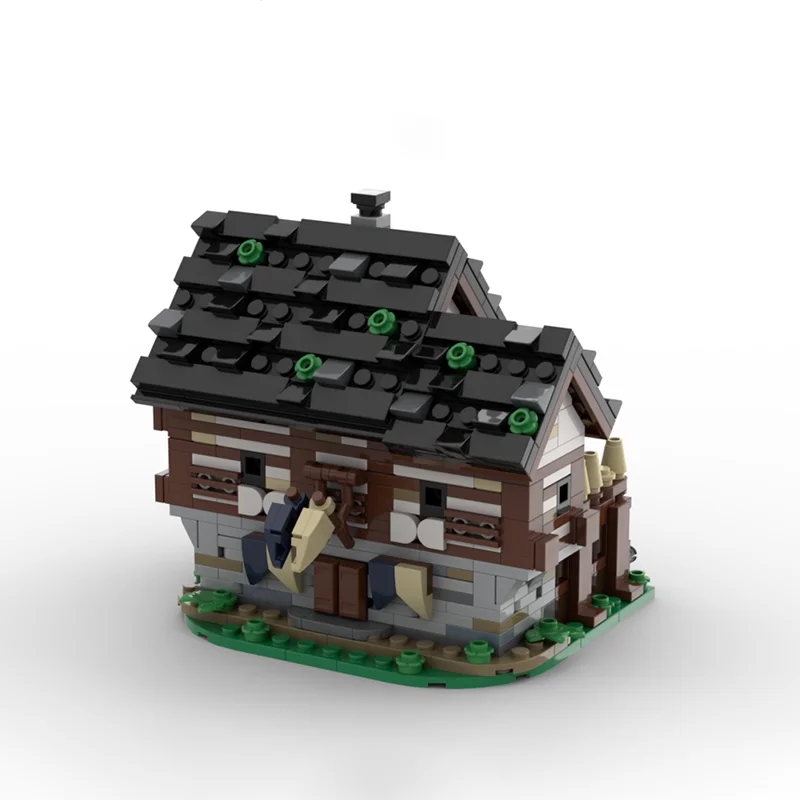 807 Uds. MOC Guard House patio modelo de expansión arquitectura de bloques de construcción montar regalo de Navidad DIY juguete Idea cumpleaños