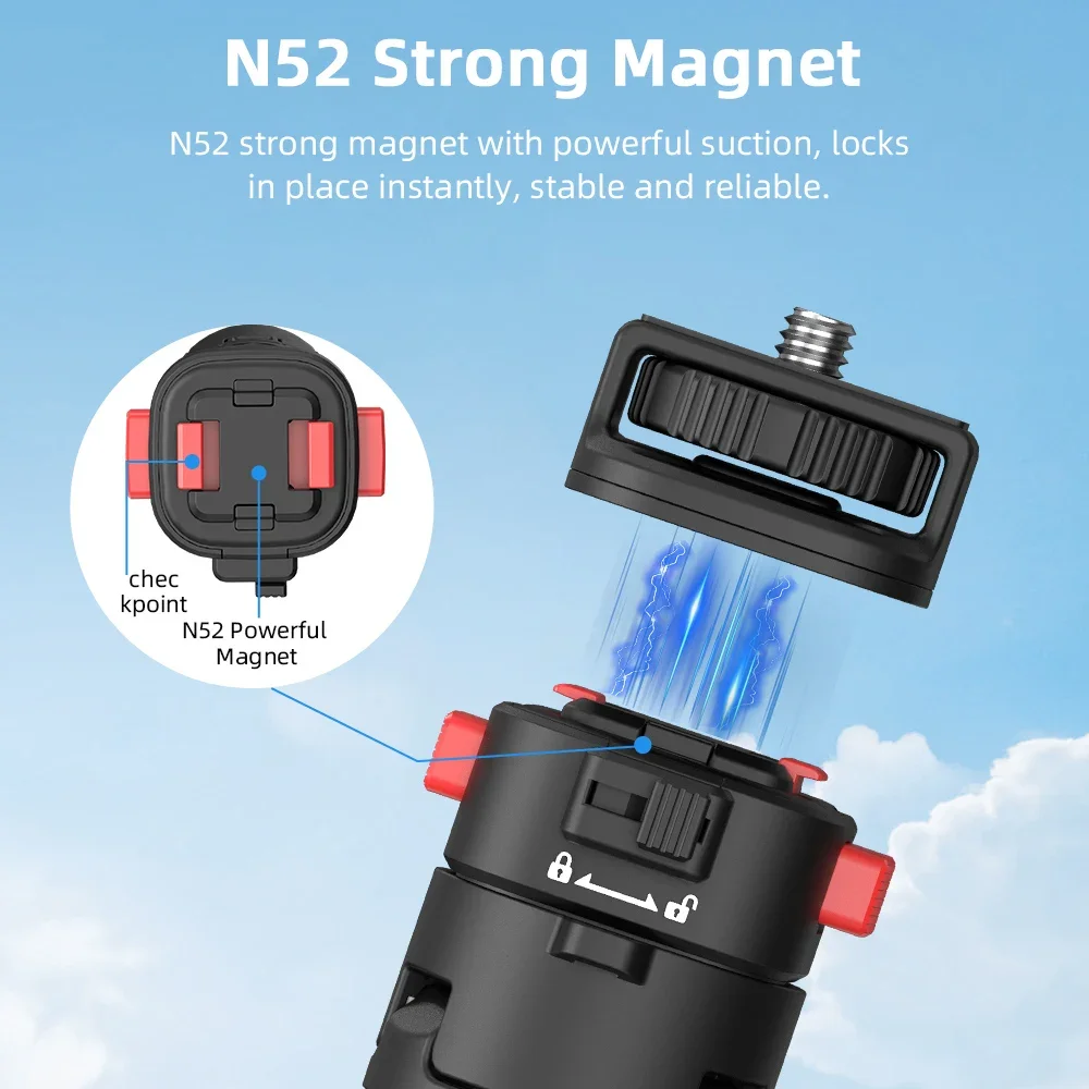 Flymile 53 cm ausziehbarer Selfie-Stick, flexibel, tragbar, für Gopro 13 12 11/ DJI Action 5 Pro/Insta360 X4 Stativschießen Live