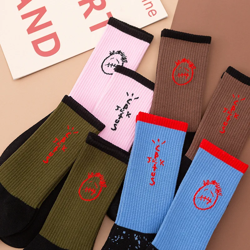 Herrensocken Cactus Jack Skate Neue SCHWARZE Crew-Socken Mode Bandanas Lustige Streetwear Hip Hop 27-Stil Herrengeschenke – Detail 6