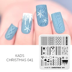 KADS Nail Stamping Plates Christmas Snowflake Snowman Stamping Plate French Template for Nails DIY Stencil Print Polish Tool