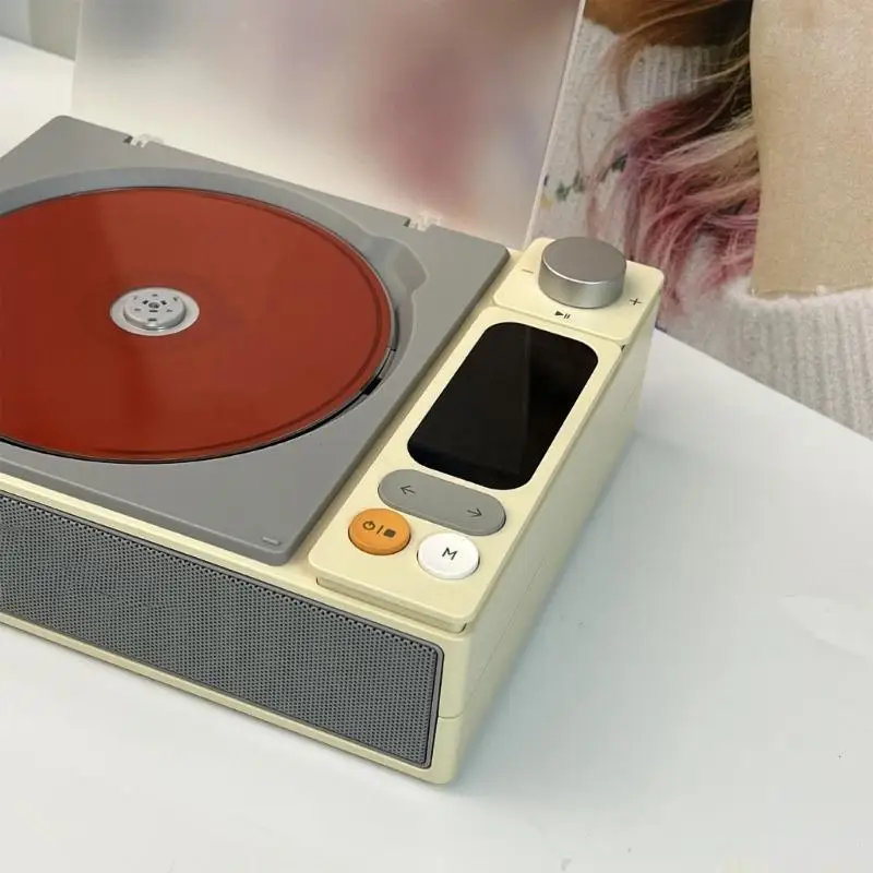 

M5TD High Fidelitys Sound Retro Cds Player Easy Operation Builts-in Speaker Wide Compatibility for Home Office Travel Use