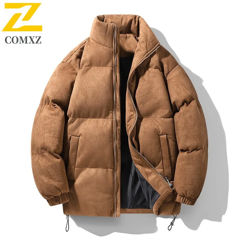

COMXZ Stand Collar Light Luxury Mens Padded Jacket Hiking Travel Comfortable Parka Casual Daily Thickened Warm Winter Clothing