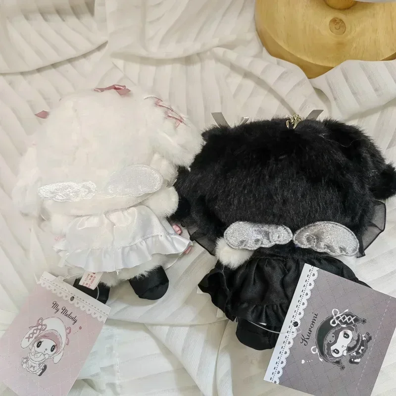 Sanrio Kawaii Anime Lolita My Melody Kuromi juguete de peluche 12cm bolsa decoración colgante muñeco de peluche llavero regalos para niños