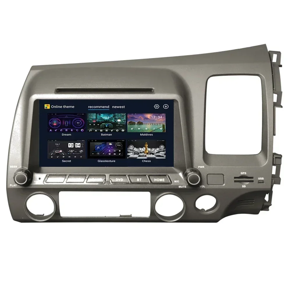 Android 13 Autoradio voor Honda Civic RHD 2005-2012 Multimedia Speler 2 Din Rechtsgestuurde Navigatie GPS Carplay DVD Camera