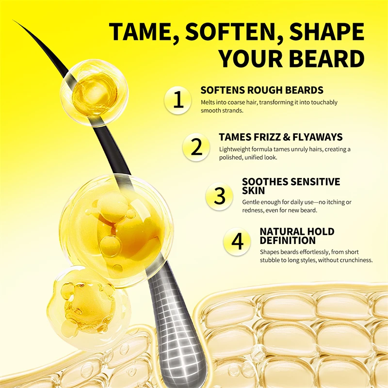 SEVICH Natural Beard Balm Wax for Men Moisturizing Smoothing Beard Styling Cream Beard Growth Oil Professional Beard Care