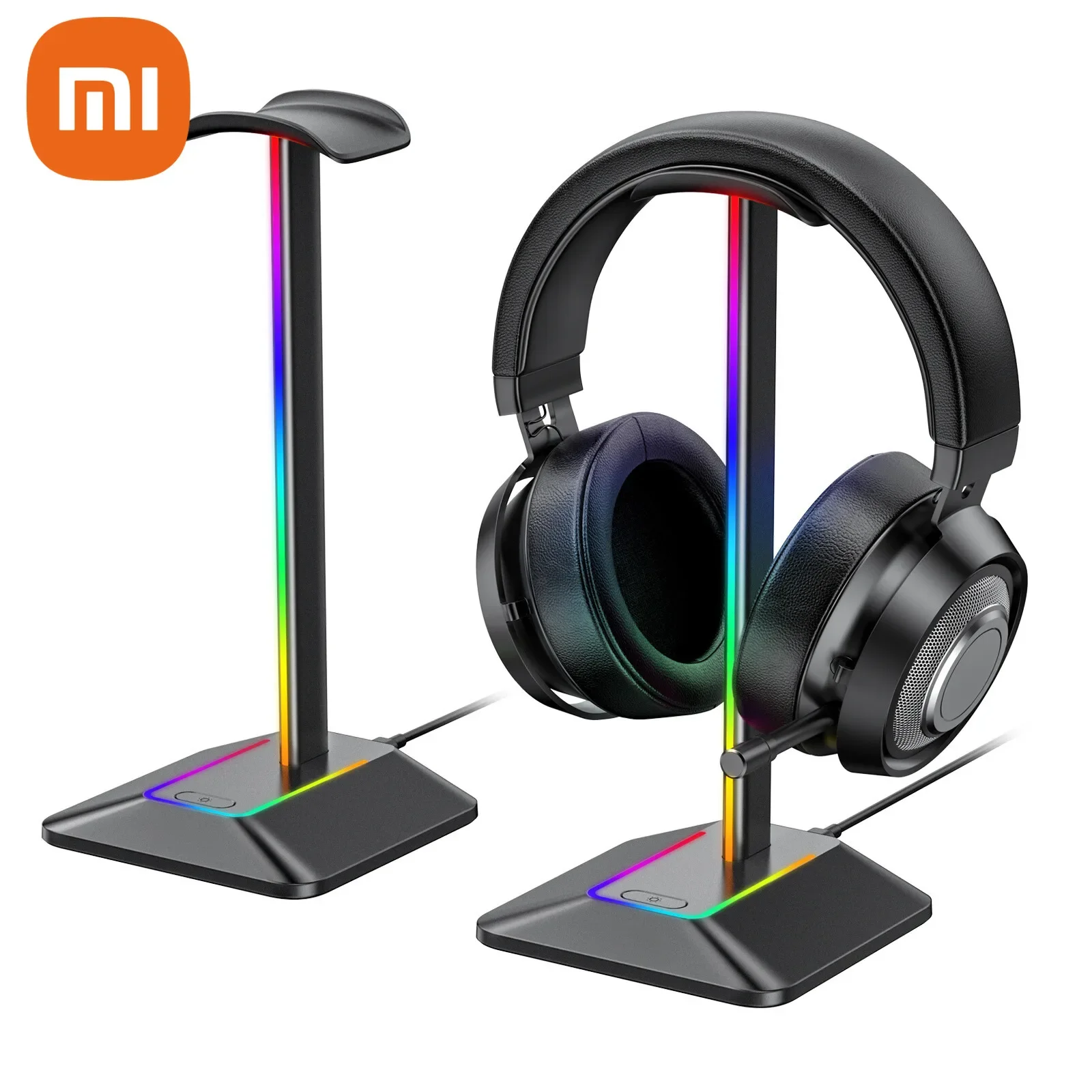 

Держатель для наушников Xiaomi RGB с двойным выходом, цветной концентратор, функция расширения, кронштейн для гарнитуры, алюминиевый сплав Type-C2.0 + USB2.0, нескользящий