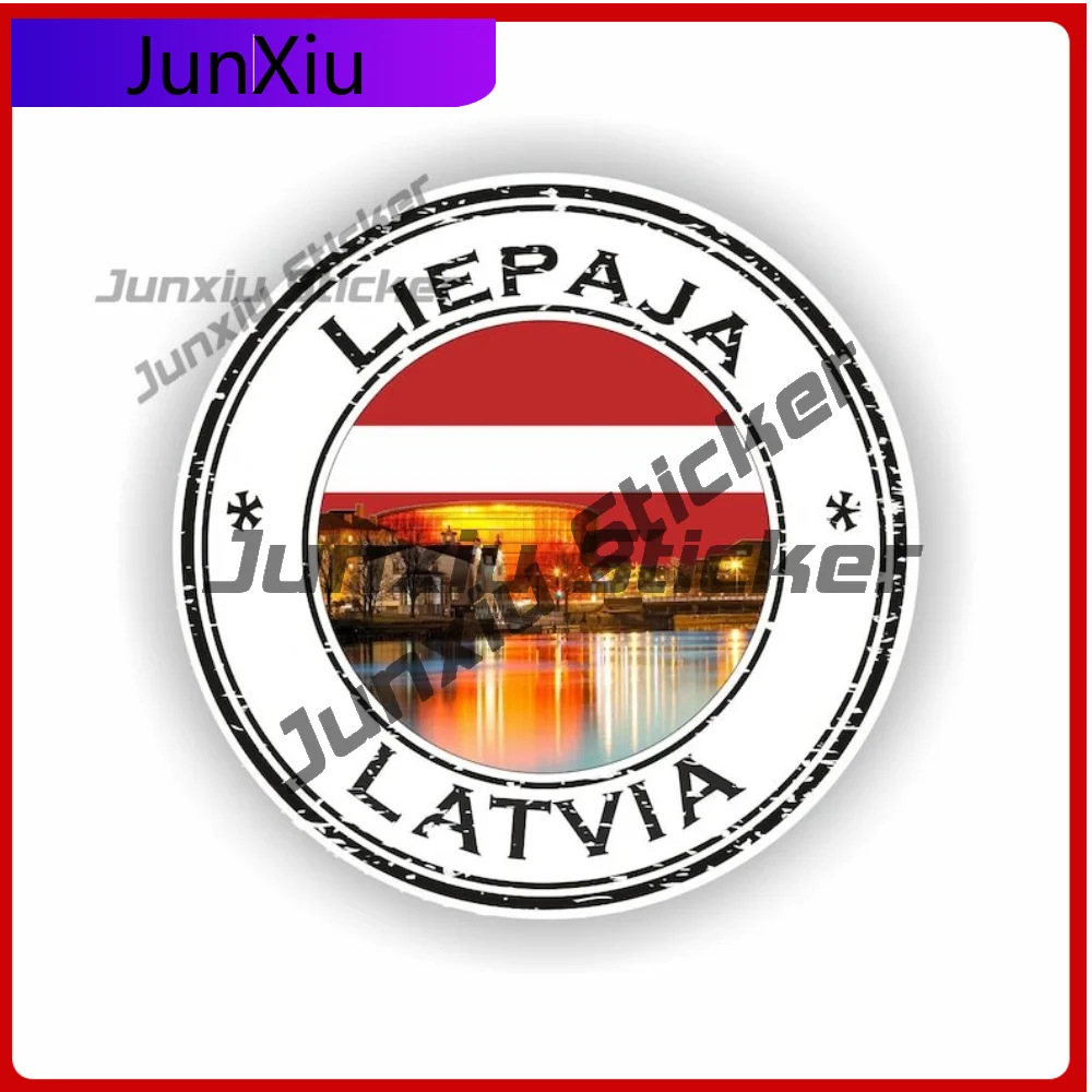 

Liepaja Latvia Seal Sticker Round High Quality Vehicle Sticker For Helmet SUV Fade Resistant Decoration Auto Accessories
