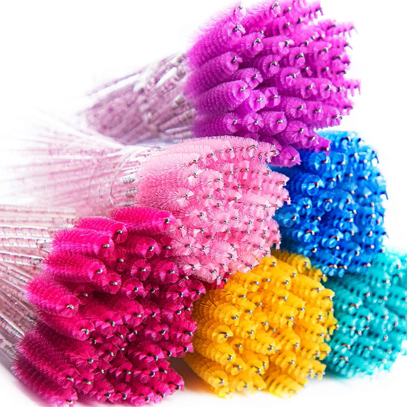 Colorful Crystal Eyelashes Brush Comb Mascara Wands Applicator Spoolers Tool Eyebrow Perm Makeup Cosmetic Eye Brow Brushes