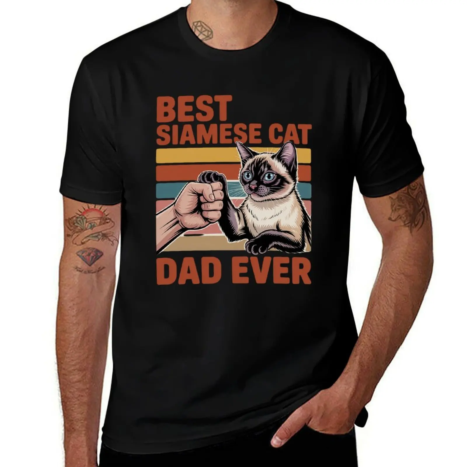 

Футболка Best Siamese Cat Dad Ever, незаменимая футболка, эстетичная одежда, корейская мода, любителей спорта, забавные футболки для мужчин