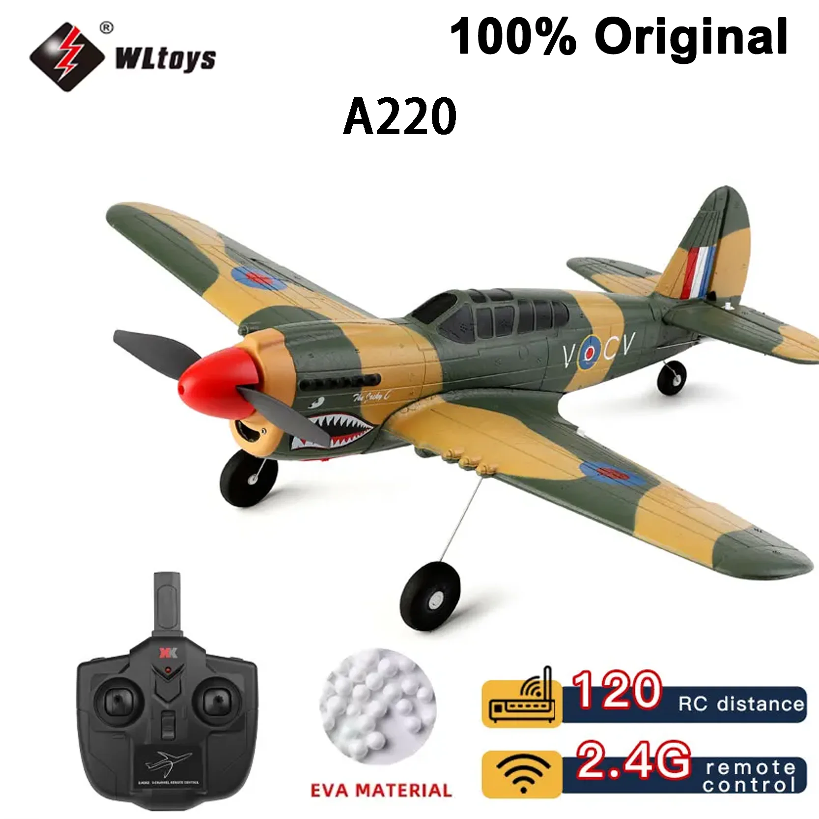 

Original A220 RC Warbird Plane With 2.4G Remote Control 120M Flying Distance And EVA Material For Safe And Durable Outdoor