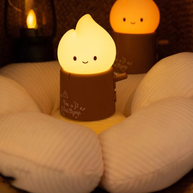 

Cute Halloween Flame Small Night Light Bedroom Sleep Creative Atmosphere Bedside Lamp Dormitory Bed Warm Small Light