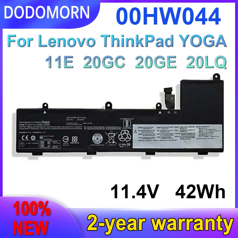 

DODOMORN New 00HW044 00HW042 High Quality Battery For Lenovo ThinkPad Yoga 11E-20GC 11E-20GE 11E-20LQ 01AV442 01AV443 SB10J78991