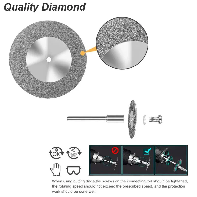 Diamond Blade Cut Off Disc Wheel Circular Saw Rotary Tool Disk Mini Drill Wood Stone Plastic Glass Ceramic Sharp Cutoff Cutter