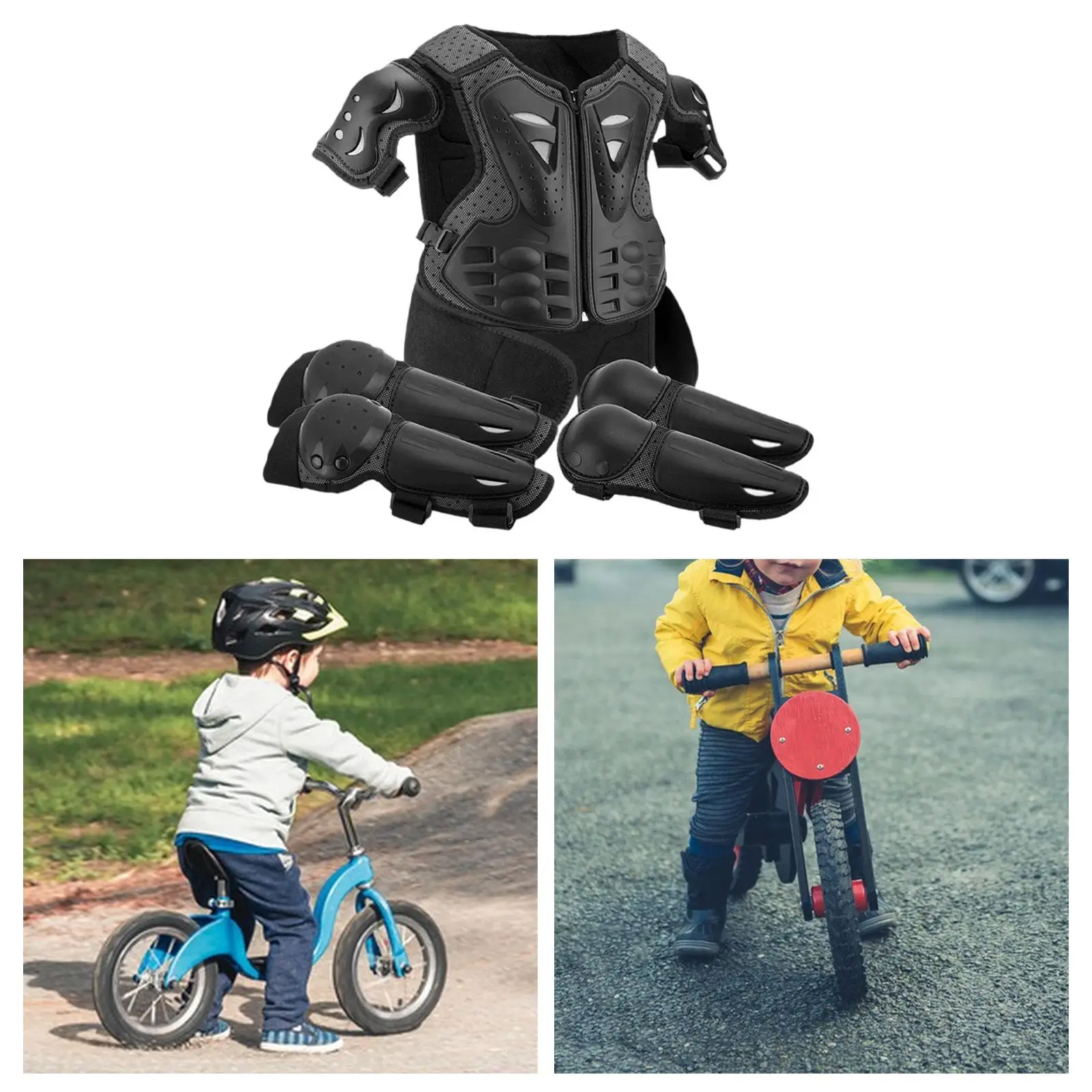 Kids Motorcycle Full Body Protective Armor Suit with Knee Elbow Pads Wear Resistant Safety Gear for Offroad