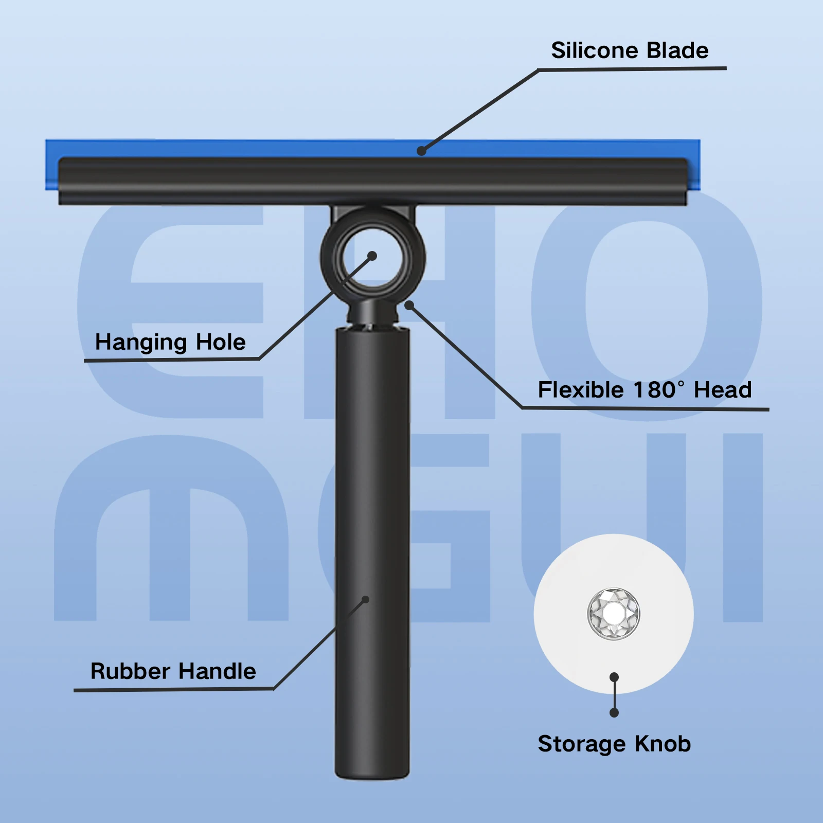 EHOMGUI Telescopic Shower Squeegee for Glass Door Wiper Scraper Cleaner Bathroom Mirror Wiper Scraper Glass Cleaning