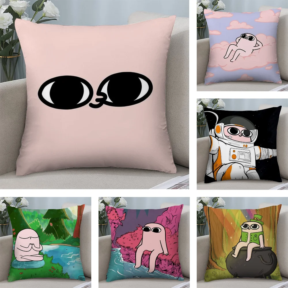 

Cute K-ketnipzS The B-Bean Pillow Case Plush Fabric Soft Double Sided Print Sofa Cushion Cover Throw Pillow Covers