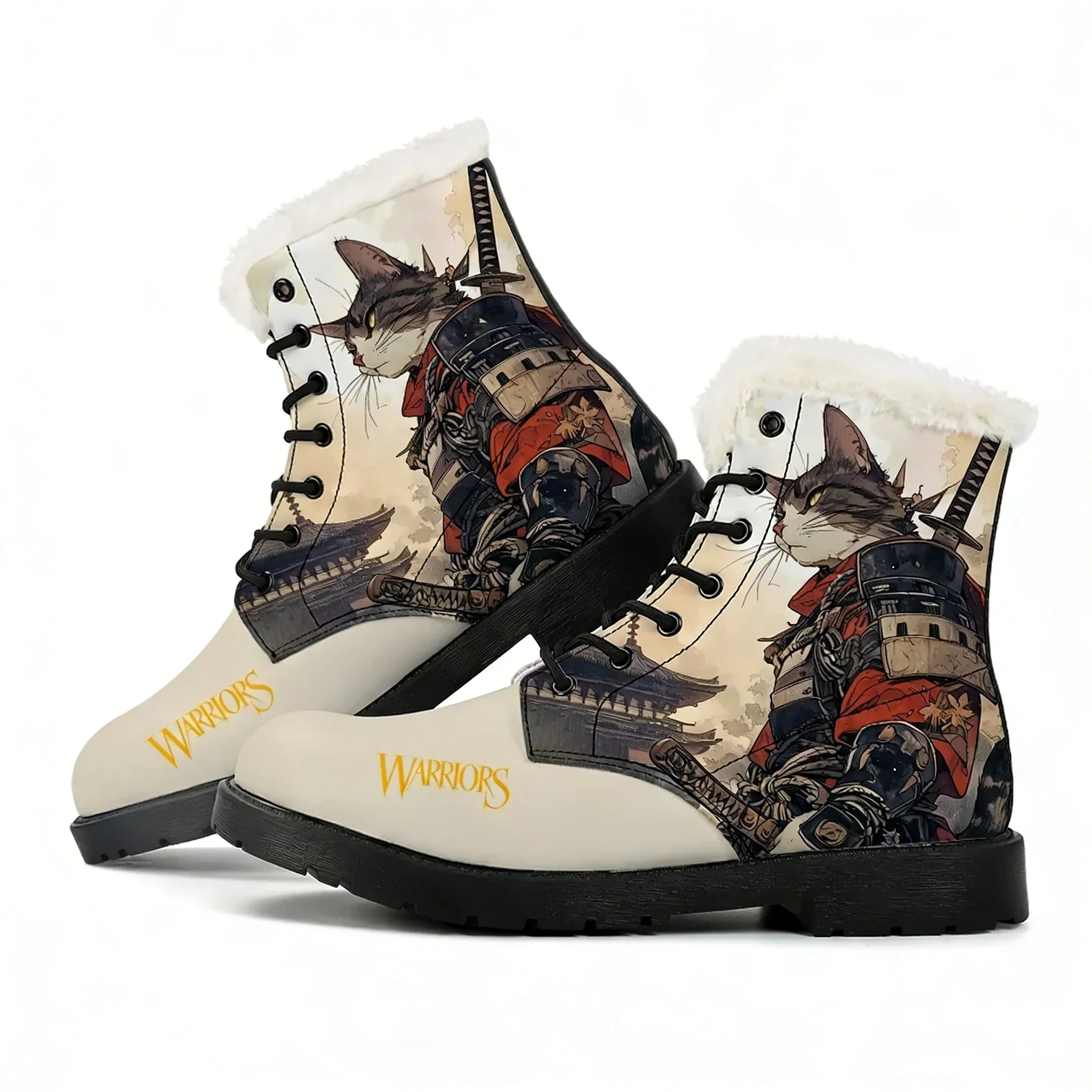 

Плюшевые ботинки Cat Warrior для мужчин, женщин и подростков, повседневная обувь, теплые уличные ботинки, высококачественная обувь с индивидуальным дизайном, обувь на заказ