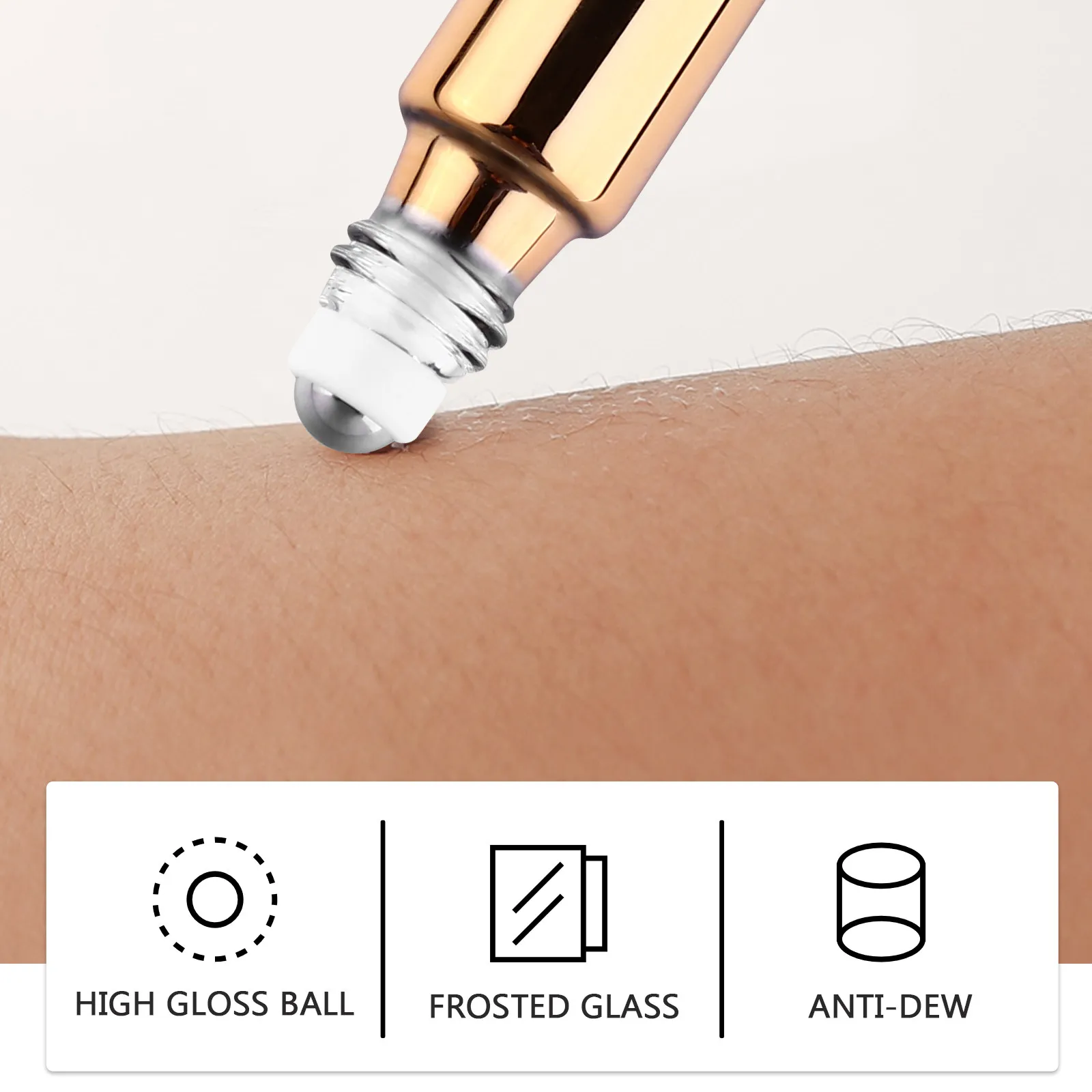 6Pcs Roller Bottle Stainless Steel Ball Leakproof Screw Thread Cap Essential Oil Subpackaging Bottles Portable Travel Perfume