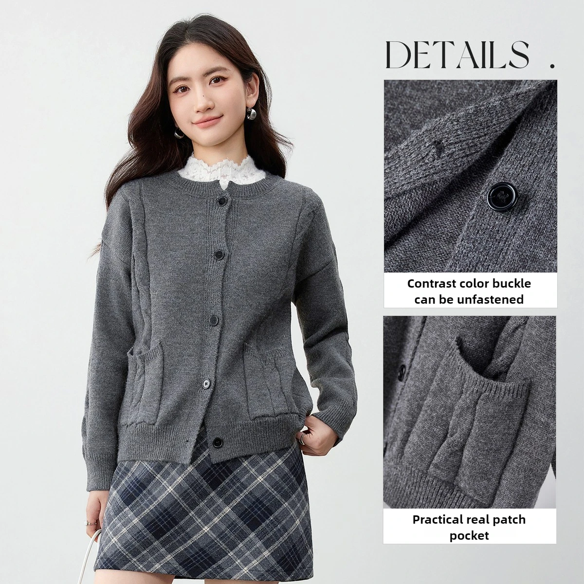 SENTUBILA Swetry damskie z dzianiny, codzienne, jednolite, z długim rękawem, ciepłe, miękkie, z obniżonymi ramionami, odzież damska W53HE3405