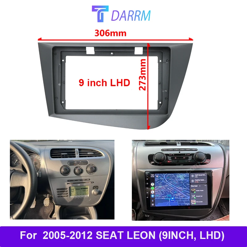 For Seat Leon 2005-2012 Car Radio Center Control Dashboard Fascia Panel Dash Kit For SEAT ALTEA 2004-2015 Car Radio Fascia Frame