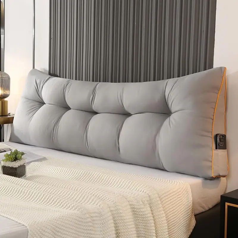 Soft Yellow Bedside Pillow 2024 New  Tatami Bed Cushion Washable Soft Pack Non-Removable Back Support Sofa Lumbar Pro...