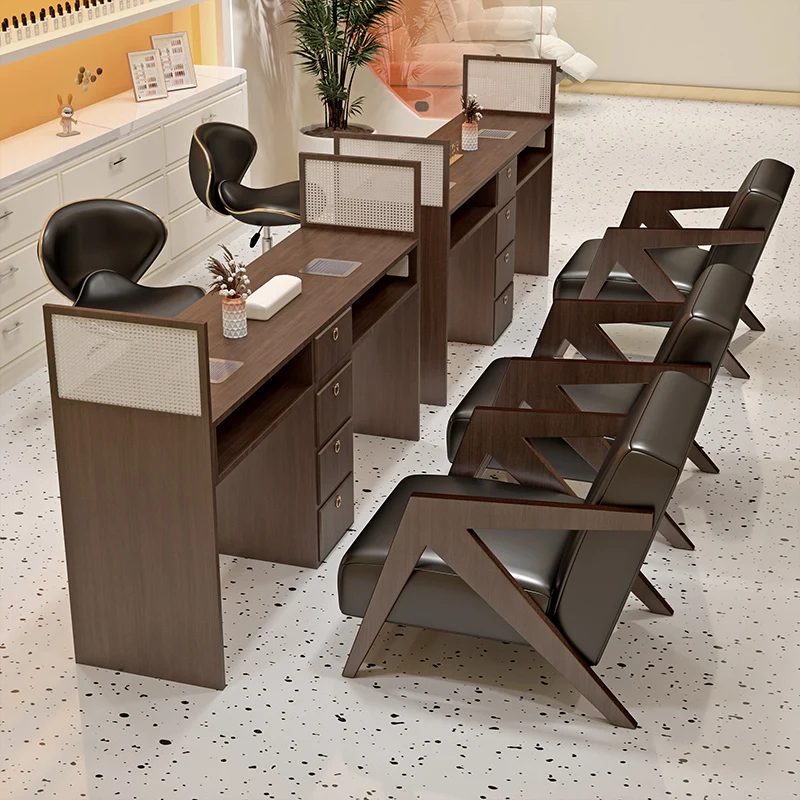 

Professional Nail Table Drawers Display Beauty Manicurist Tables Equipment Luxury Mesa De Manicure Salon Home Furnishings