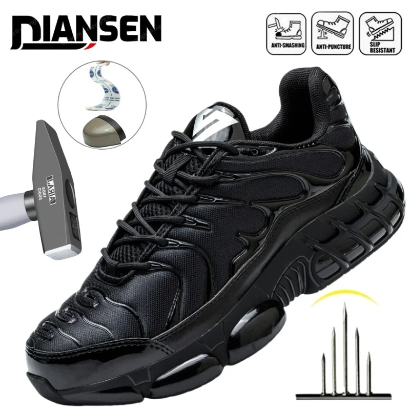

Men and Women Safety Boots With Steel Toe Cap Anti-smash Work Sneakers Safety Shoes Men Indestructible Work Boots