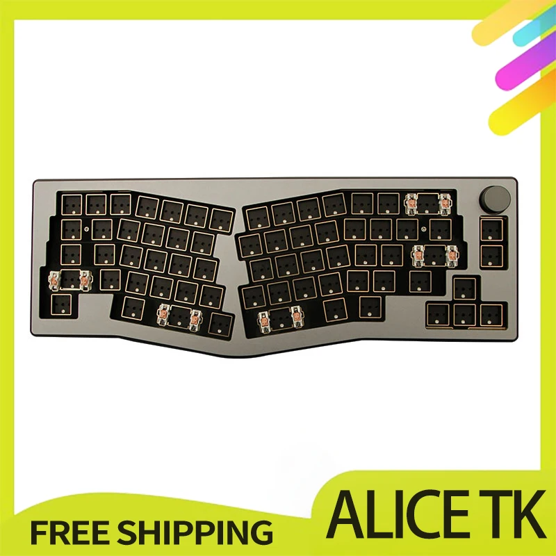 

Mxrskey Alice Tk Mechanical Keyboard Kits 67 Key Wired Rgb Backlight Aluminum Gasket Keyboard For Office Customize Gift