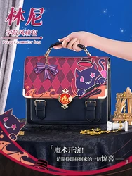 Lyney Bag Genshin Impact Doujin Lyney Satchel Bag Messenger Commuter Bag Cosplay Backpack Doujin Lyney Magician Leather Bag Gift