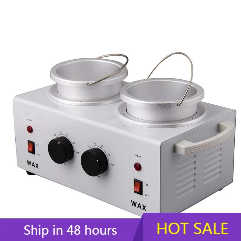 YTYIN Doble Wax Warmer آلة إزالة الشعر آلة إزالة الشعر 2 وعاء سخان لبارافين وشمع مزيل الشعر
