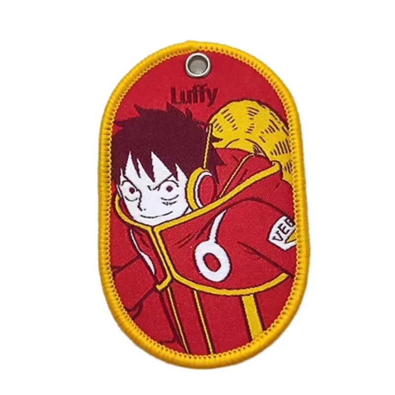 One Piece Luffy Zoro Sanji anime peripheral creative cartoon embroidery printed keychain backpack luggage decoration pendant