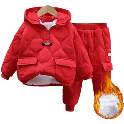 2022 inverno ragazze ragazzi set di abbigliamento 2-10 anni bambini caldi giacche spesse pantaloni vestito ragazzo cappotti pantaloni bambini tuta outfit