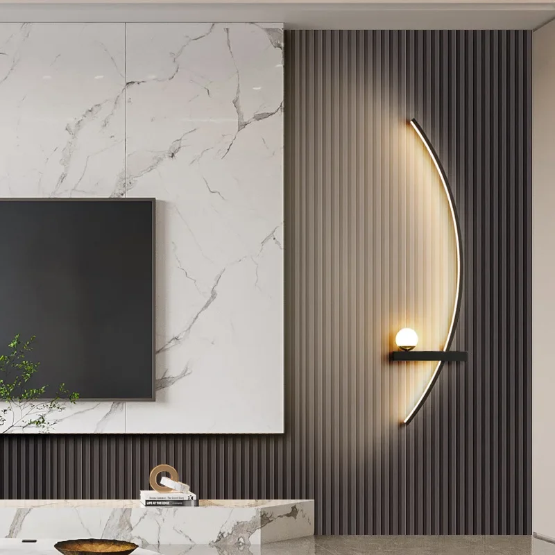 Modern LED Lights Wall Lamp Minimalist Bedroom Lamps Curve Wall Decoration Sconce Home Indoor Background Nordic Lighting Fixture