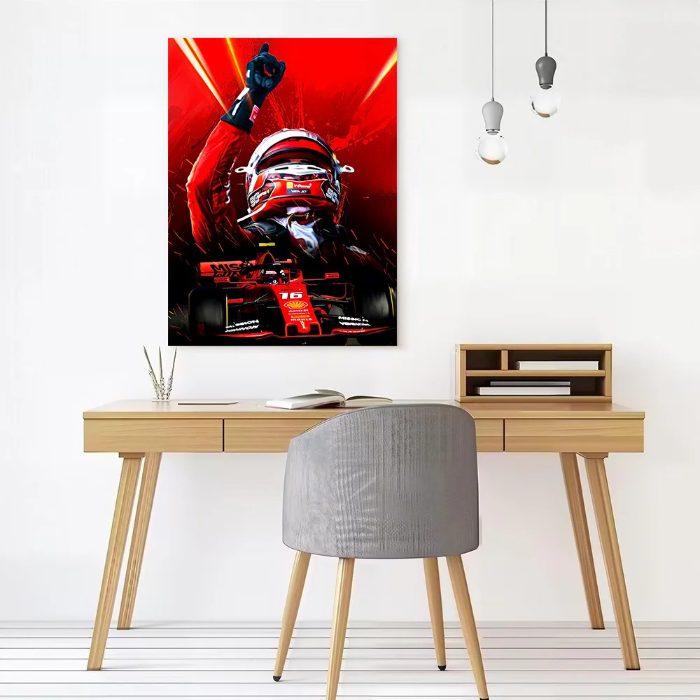 Charles Leclerc F-Racing Printed Canvas Poster Personalized High Quality Wall Art Paintings for Modern Home Decoration Ornaments
