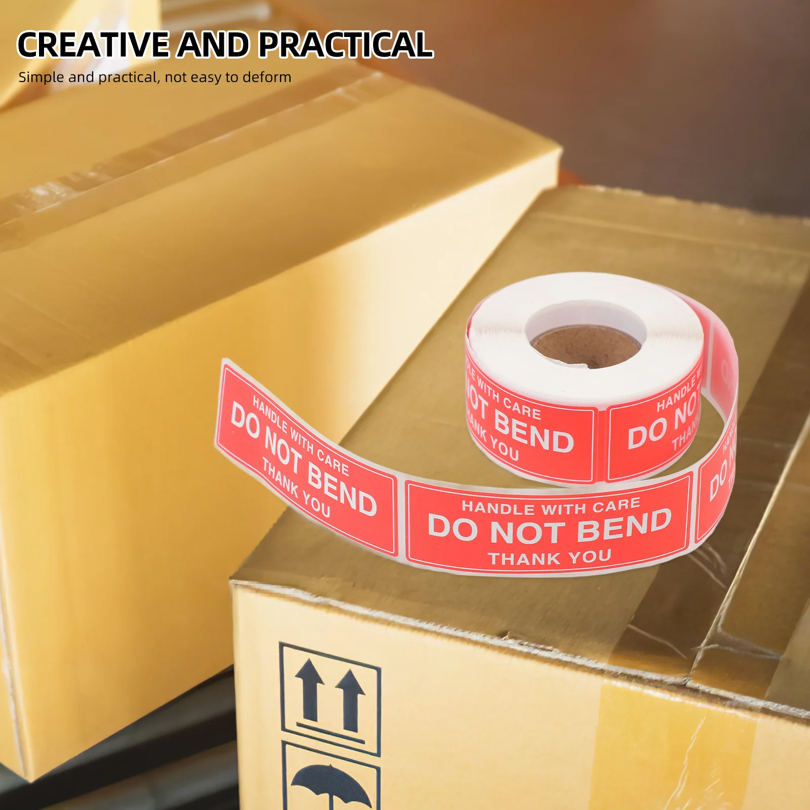 Shipping Warning Sticker Do Not Bend Caution Adhesive Fragile Stickers for Luggage Clear Words Fade Resistant Don't Stack Label