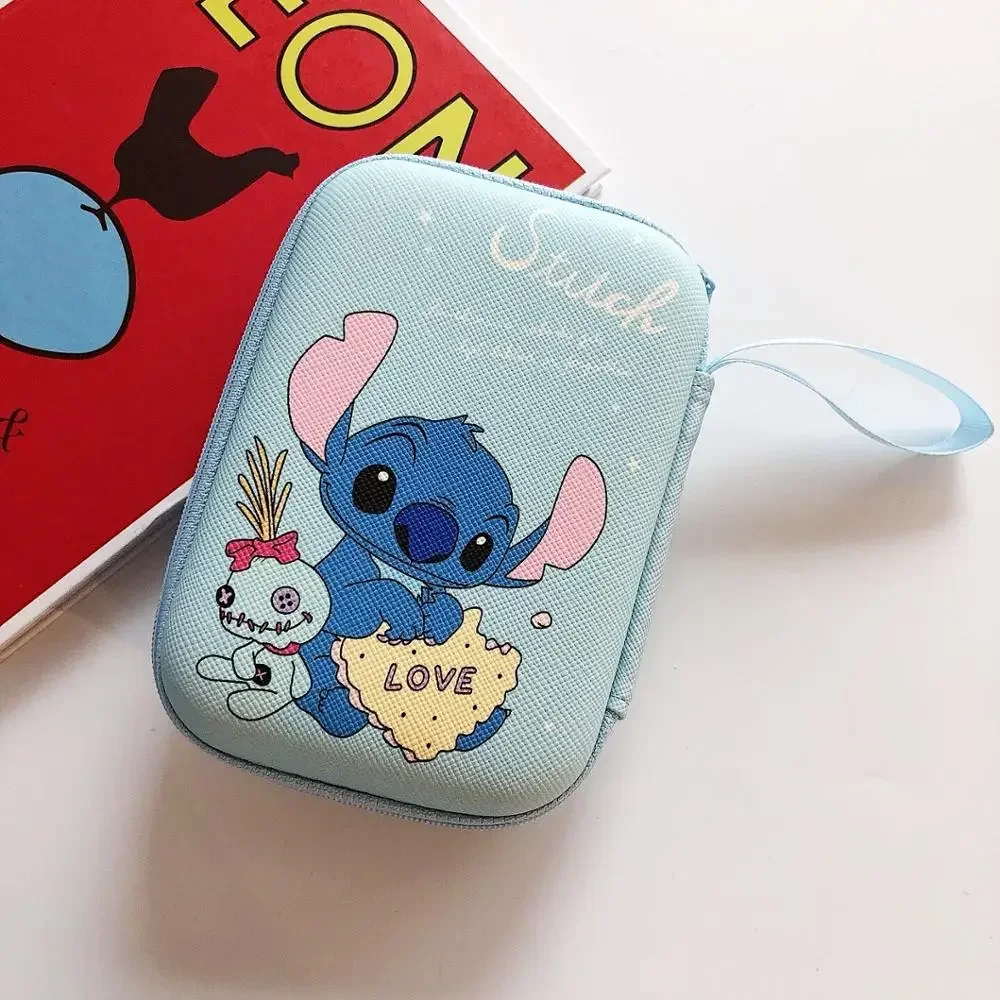 Disney Mickey  Cartoon coin purse minnie boy girl coin bag handbag headset storage bag charger data cable storage box Clutch