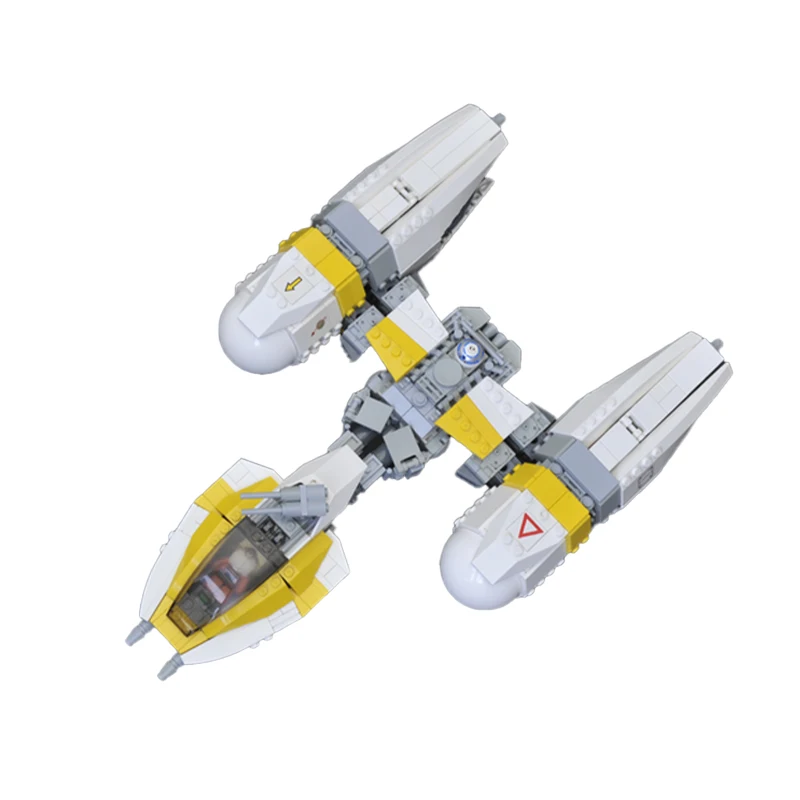 MOC-182499 Space War Y Bomber Interstellar Wing Fighter Technical Weapon Building Blocks Assembly Model Bricks Toys For Adults